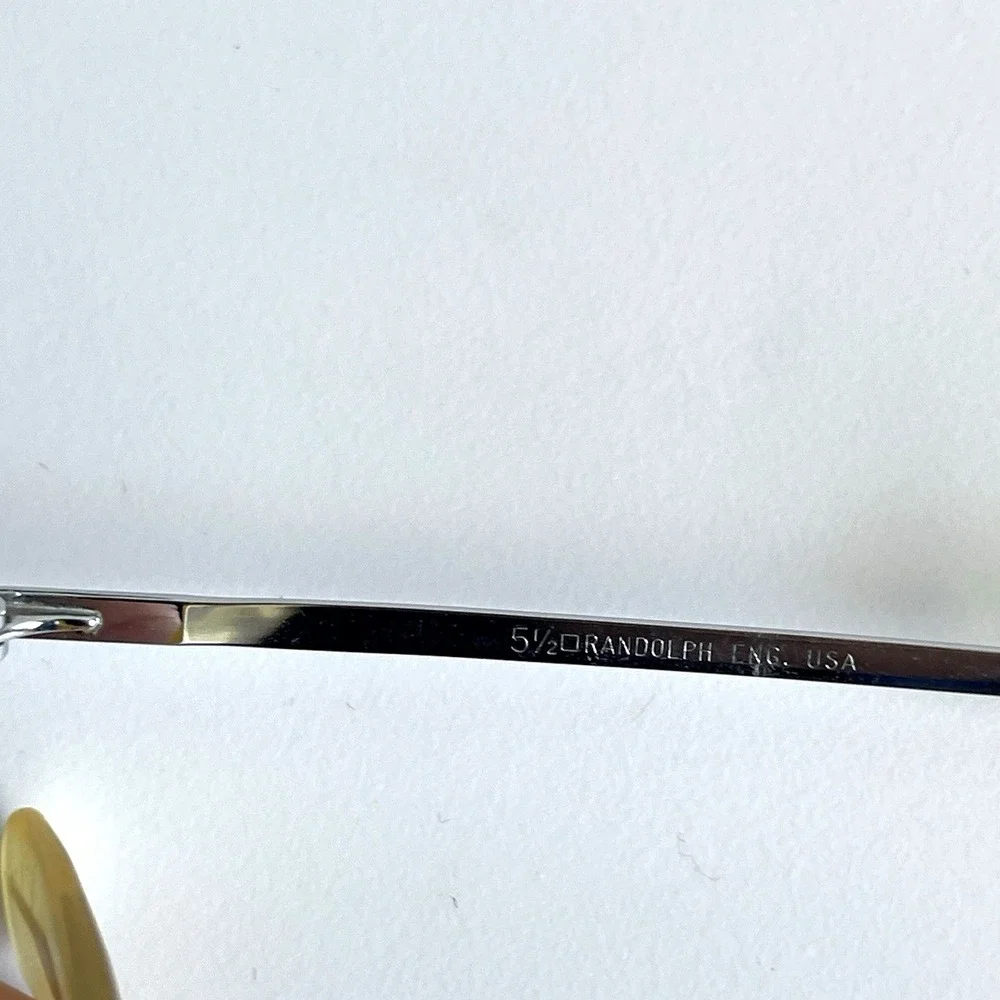 Vintage RANDOLPH ENGINEERING AF 52-20 Silver Gray Aviator Pilot Sunglasses 5 1/2